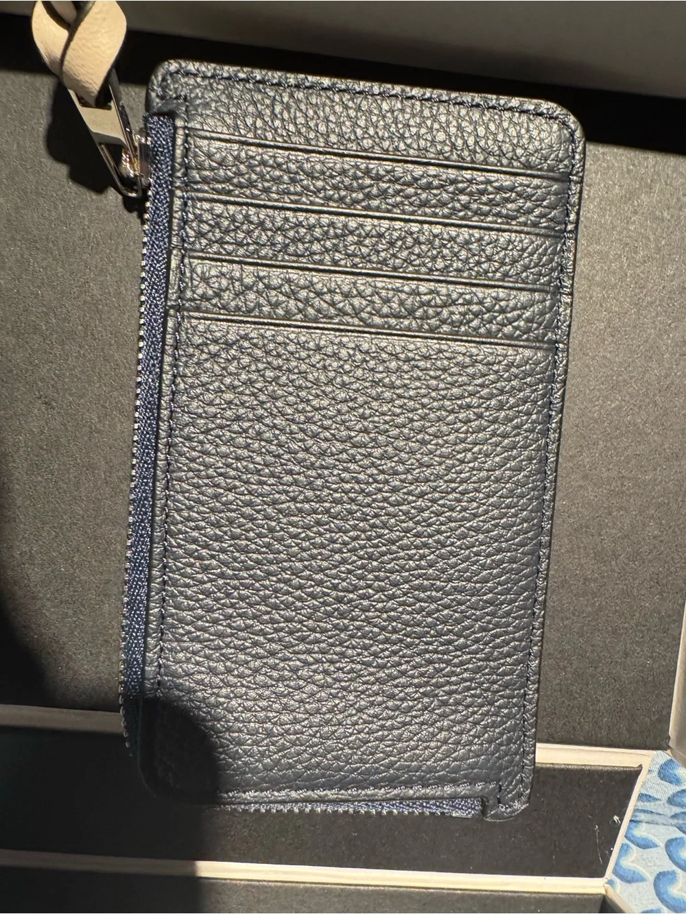 NIB LOEWE Navy & Silver Glitter Card Wallet